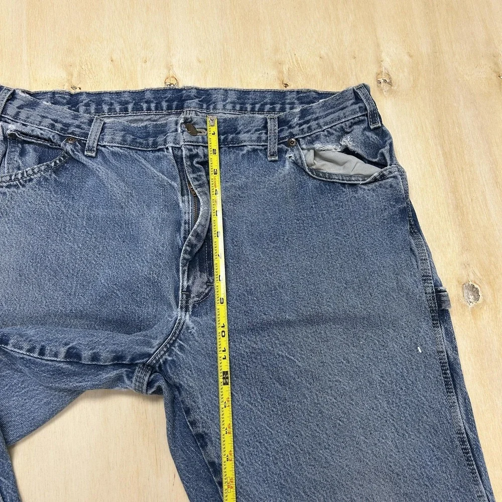 Y2K Dickies Carpenter Jeans Mens 38x30 Medium Wash Blue Denim Relaxed Straight
